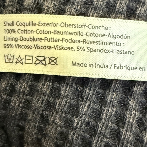 Free People FP One Charcoal Gray Katya Bodycon Ruched Thermal Ribbed Dress M - Picture 14 of 16